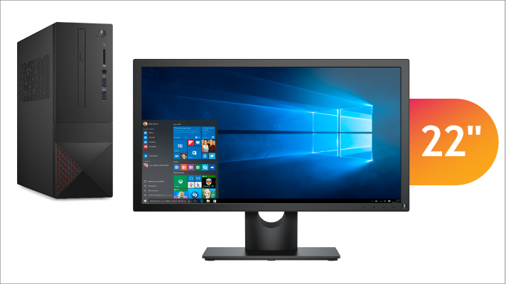 Desktop PC with 22 inch monitor